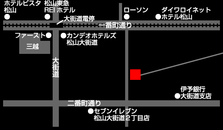 愛媛県松山市一番町 料理居酒屋 よしの川 地図